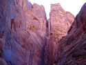 Towering sides in a narrow part of the canyon.
